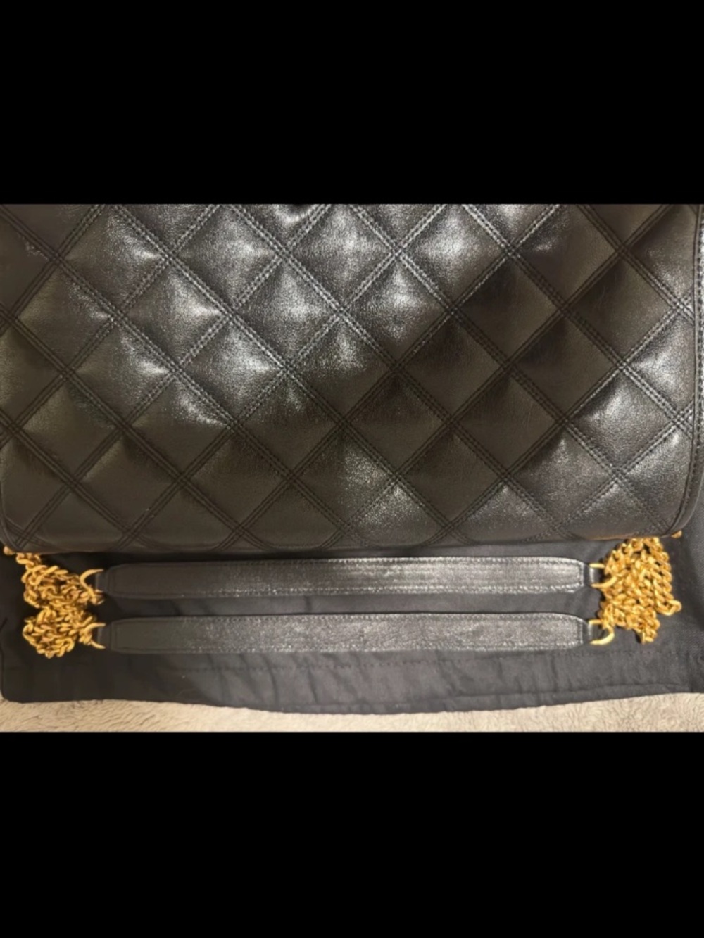 Saint Laurent Black Quilted Leather Flap Bag with Gold YSL Hardware - Picture 3 of 6
